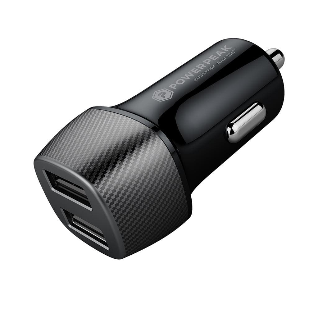 Powerp Rapid Vehicle Dual Port Charger With 4ft. Braided Lightning Charge & Sync Cable Smartphone Accessories