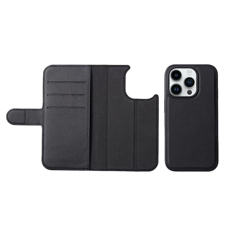 iPhone 15 Pro Max case - Leather - Black