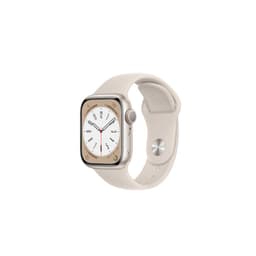 Apple Watch Series 8 (2022) GPS 41 mm - Aluminium Starlight - Sport band White