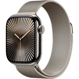 Apple Watch Series 10 (2024) GPS + Cellular 46 mm - Titanium Natural - Milanese loop Brown