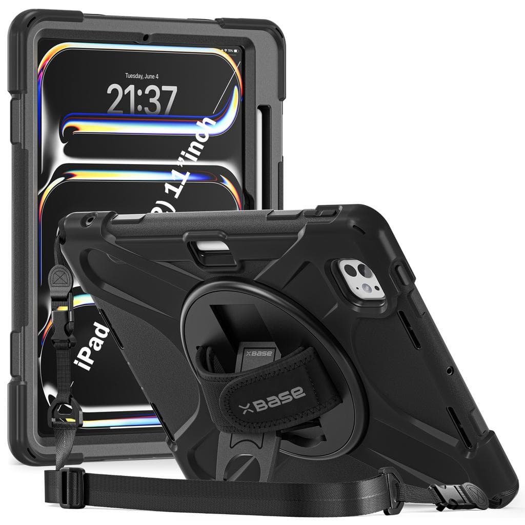 Heavy Duty Case for iPad 11 PRO 2024 w/ Hand Strap, Shoulder Strap & Kickstand