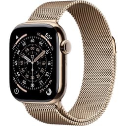 Apple Watch Series 11 (2025) GPS + Cellular 42 mm - Titanium Gold - Milanese loop Gold