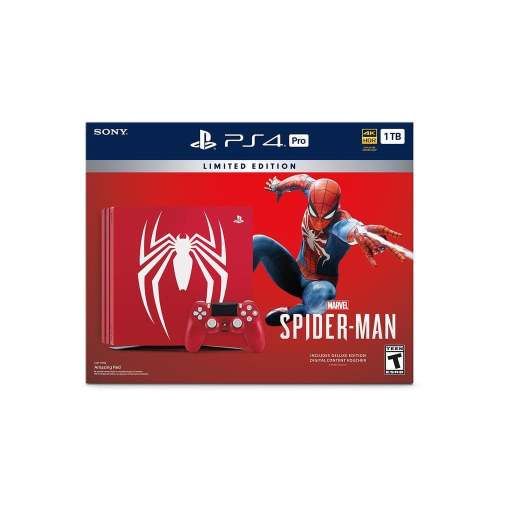 PlayStation 4 Pro 1000GB - Red - Limited edition Marvel’s Spider-Man