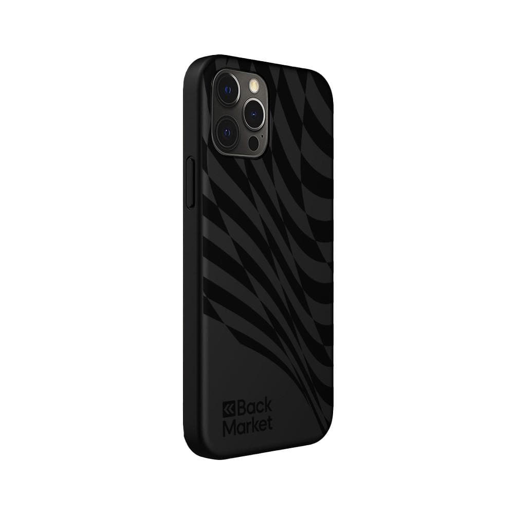 Back Market Case iPhone 12 / iPhone 12 Pro and protective screen - 100% Biodegradable - Black Wave