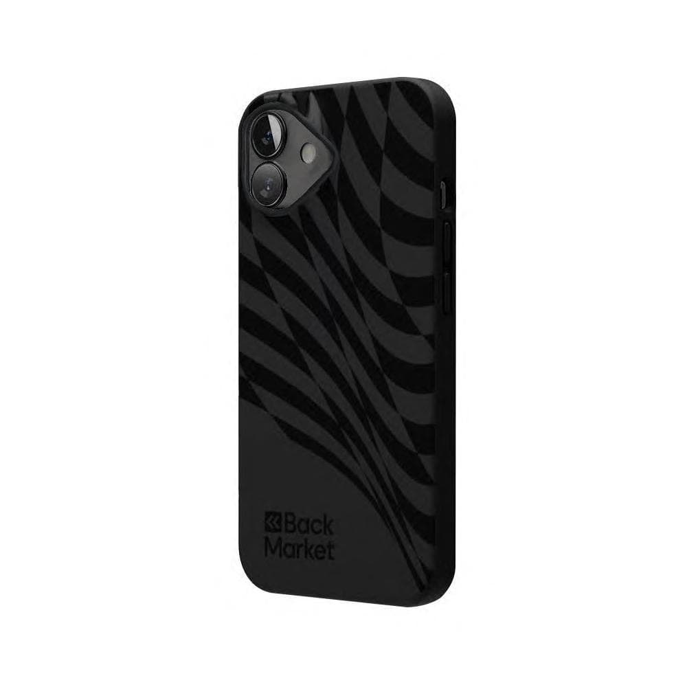 Back Market Case iPhone 16 and protective screen - 100% Biodegradable - Black Wave