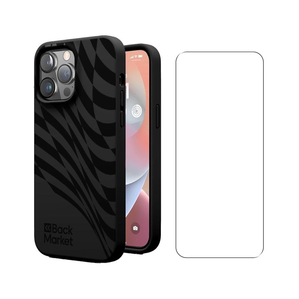 Back Market Case iPhone 14 Pro Max and protective screen - 100% Biodegradable - Black Wave