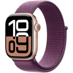 Apple Watch Series 10 (2024) GPS + Cellular 42 mm - Aluminium Rose Gold - Sport loop Red