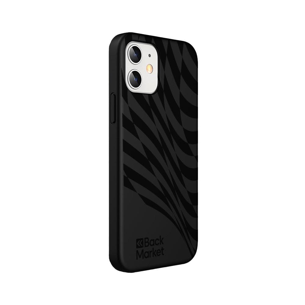Back Market Case iPhone 12 mini and protective screen - 100% Biodegradable - Black Wave