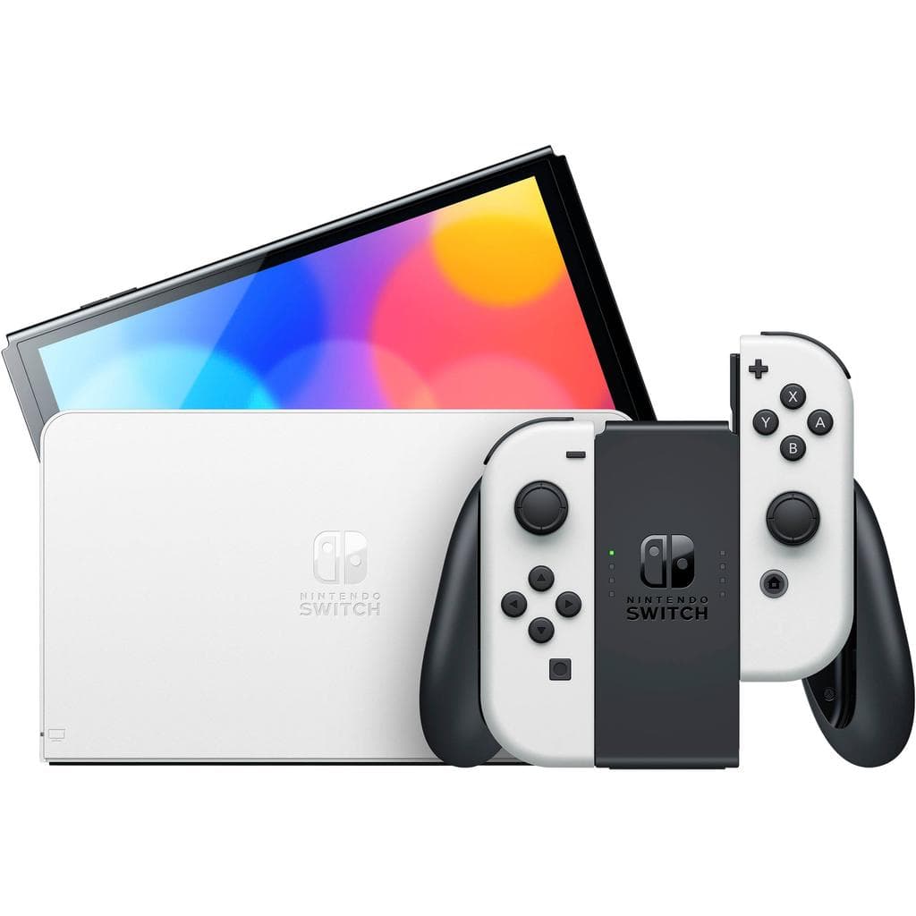 Switch OLED 64GB - White + Mario Kart 8 Deluxe