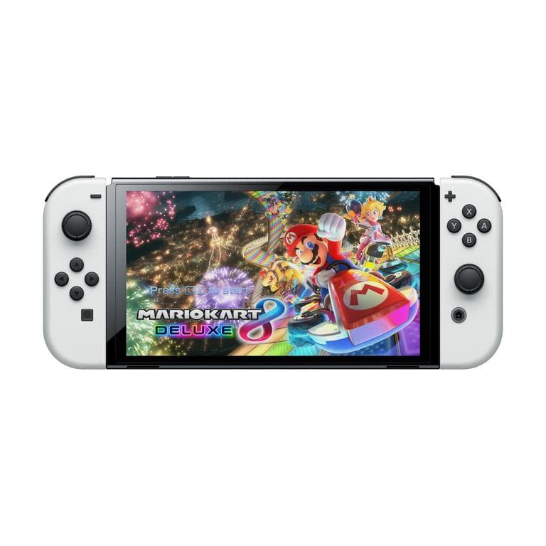 Switch OLED 64GB - White + Mario Kart 8 Deluxe