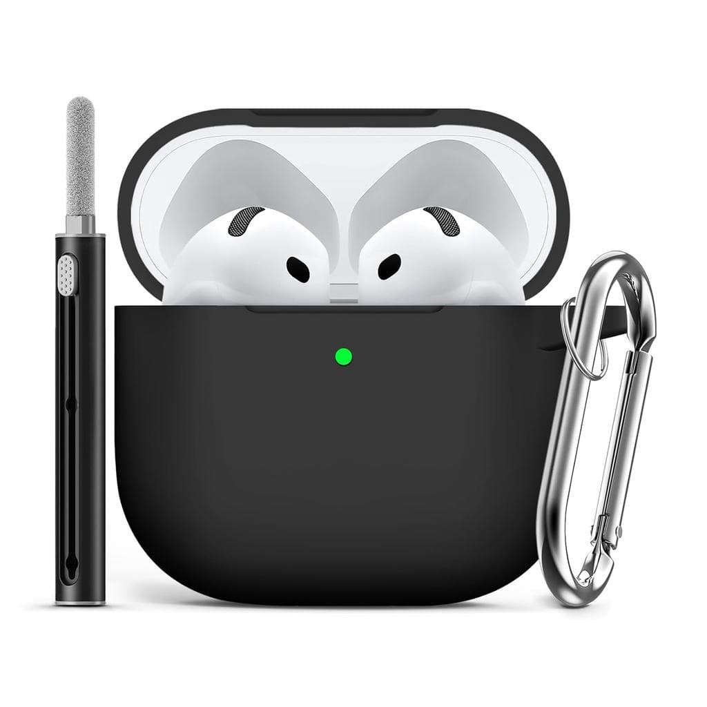 Black Silicone Case Cover for Apple AirPods 4th Generation