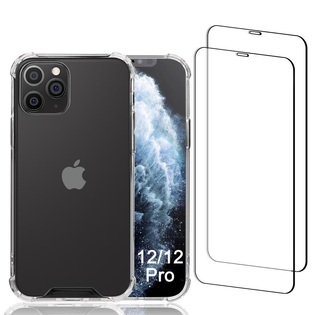iPhone 12/iPhone 12 Pro case and 2 protective screens - Recycled plastic - Transparent