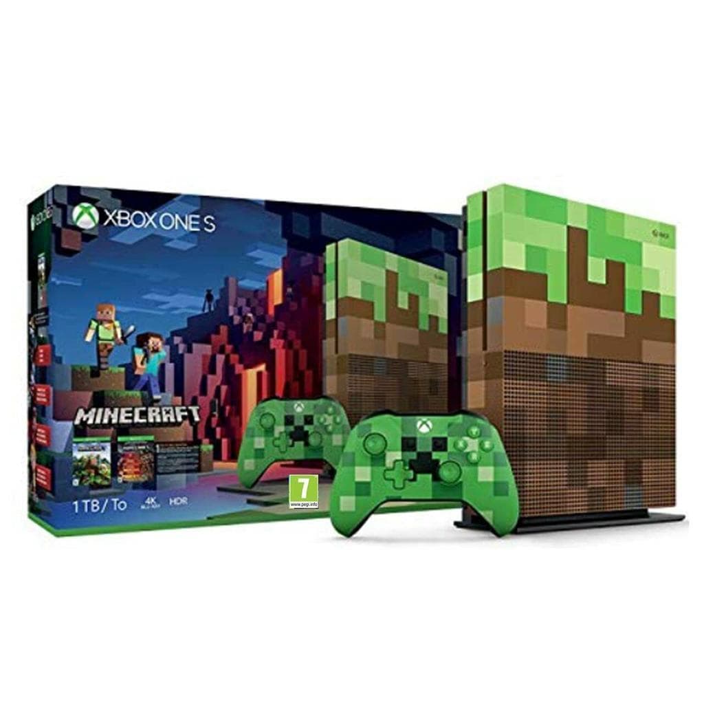 Xbox One S 1000GB - Brown - Limited edition Minecraft