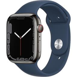 Apple Watch Series 7 (2021) GPS + Cellular 45 mm - Stainless steel Silver - Sport band Blue