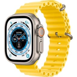 Apple Watch Ultra (2022) GPS + Cellular 49 mm - Titanium Natural Titanium - Ocean band Yellow