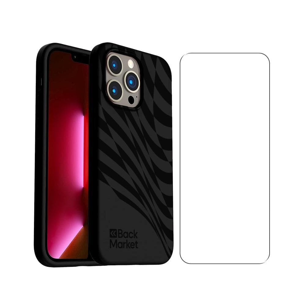 Back Market Case iPhone 13 Pro and protective screen - 100% Biodegradable - Black Wave