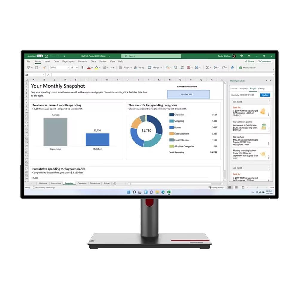Lenovo 27-inch Monitor 2560 x 1440 LED (ThinkVision P27Q-30)