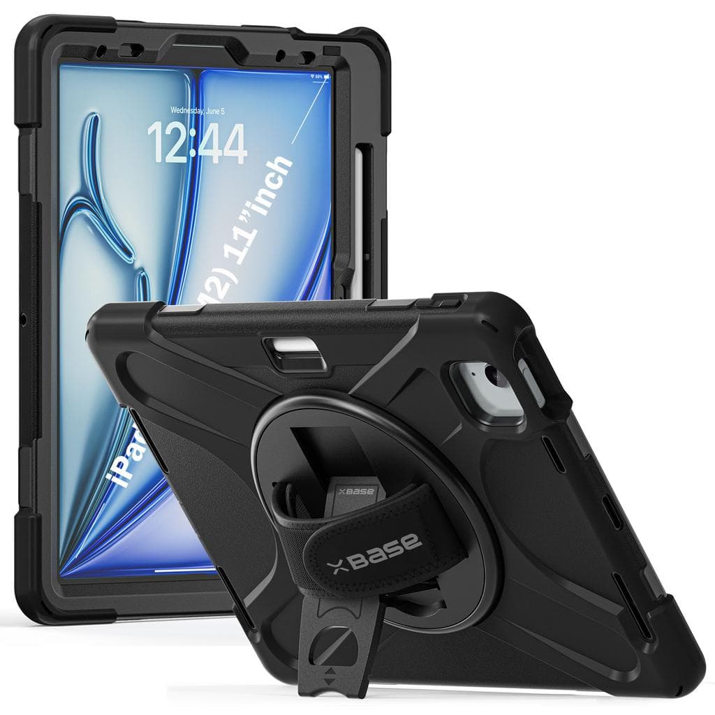 Heavy Duty Case for iPad Air 11 2024/2025 w/ Hand Strap, Shoulder Strap & Kickstand