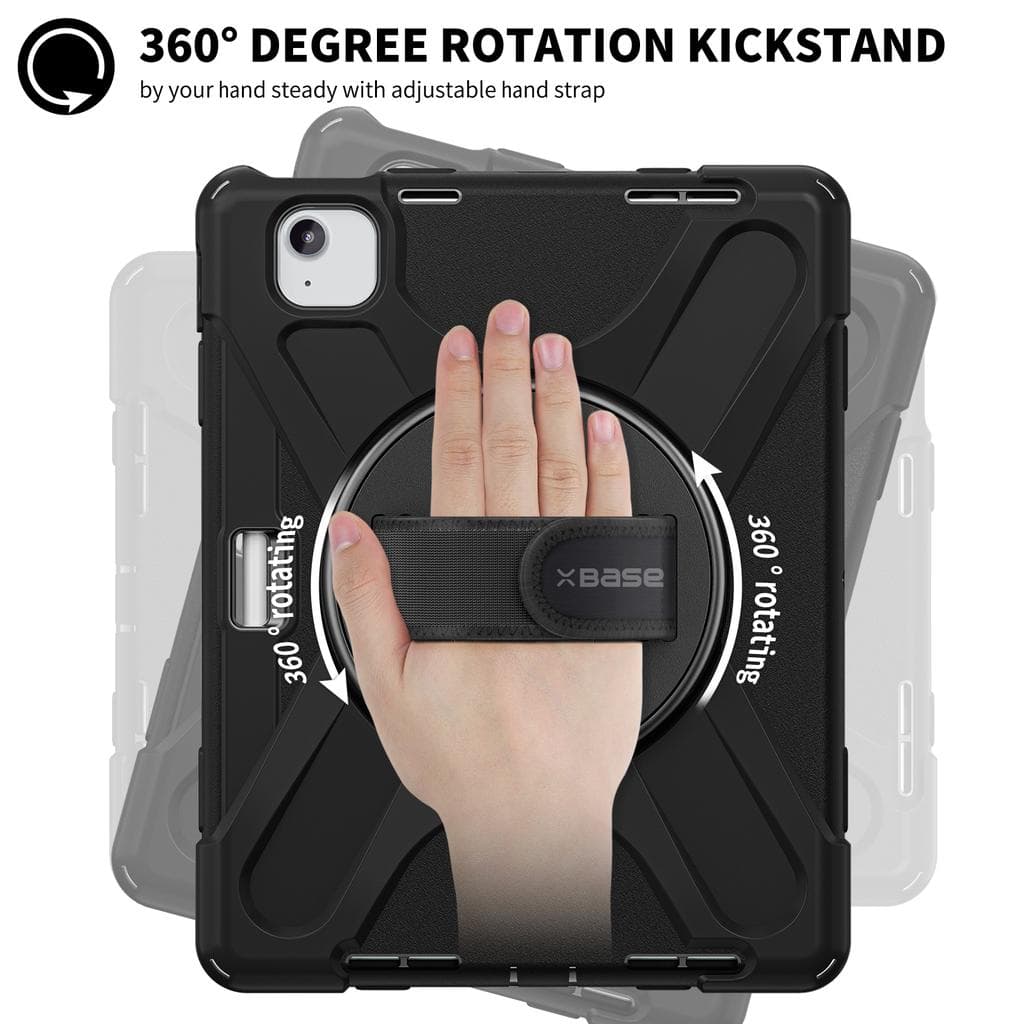 Heavy Duty Case for iPad Air 11 2024/2025 w/ Hand Strap, Shoulder Strap & Kickstand