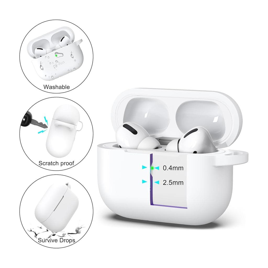White Silicone Case Cover AirPods Pro 1 & 2