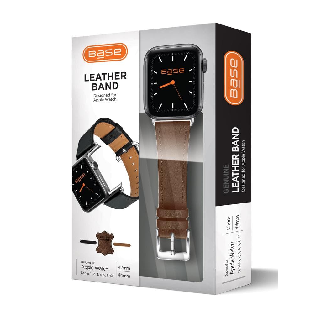 Full-Grain Leather Watch Band for Apple Series 1/2/3/4/5/6/7/SE - Small (38/40/41mm) - Brown