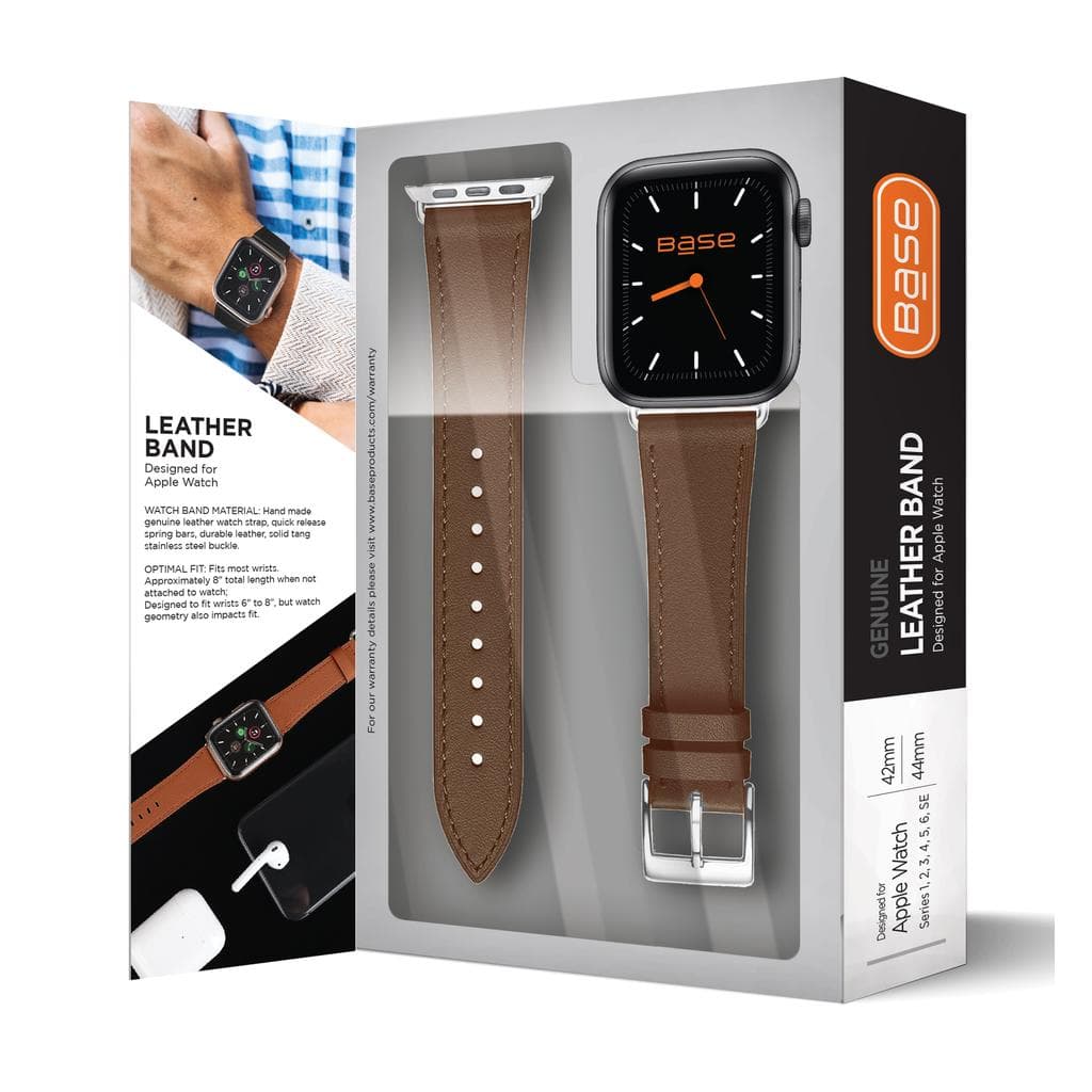 Full-Grain Leather Watch Band for Apple Series 1/2/3/4/5/6/7/SE - Small (38/40/41mm) - Brown