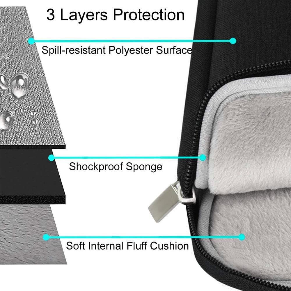 Black Tablet or Laptop Computer Sleeve - 13"