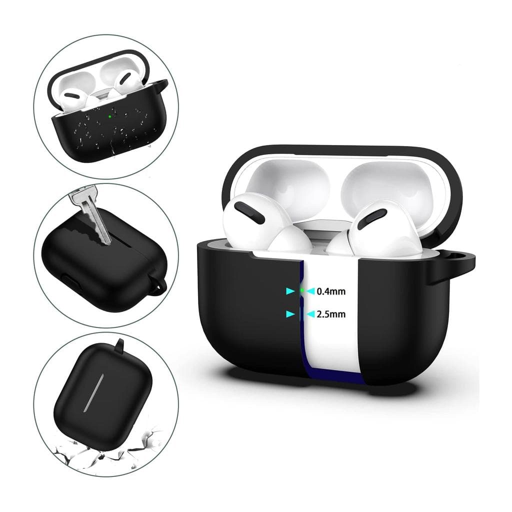 Black Protective Silicone Case Cover for AirPods Pro 1 & 2