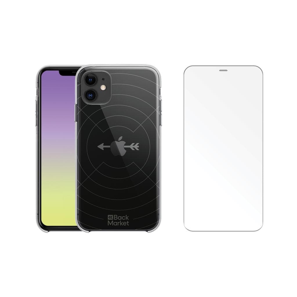 Back Market Case iPhone 11 and protective screen - GRS 4.0 Recycled plastic - Transparent
