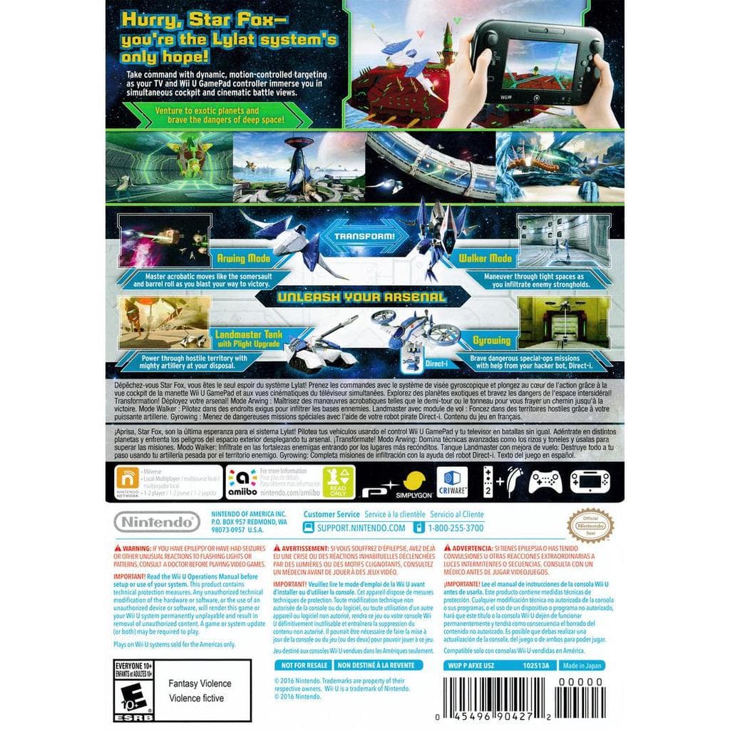 Starfox Zero - Nintendo Wii U
