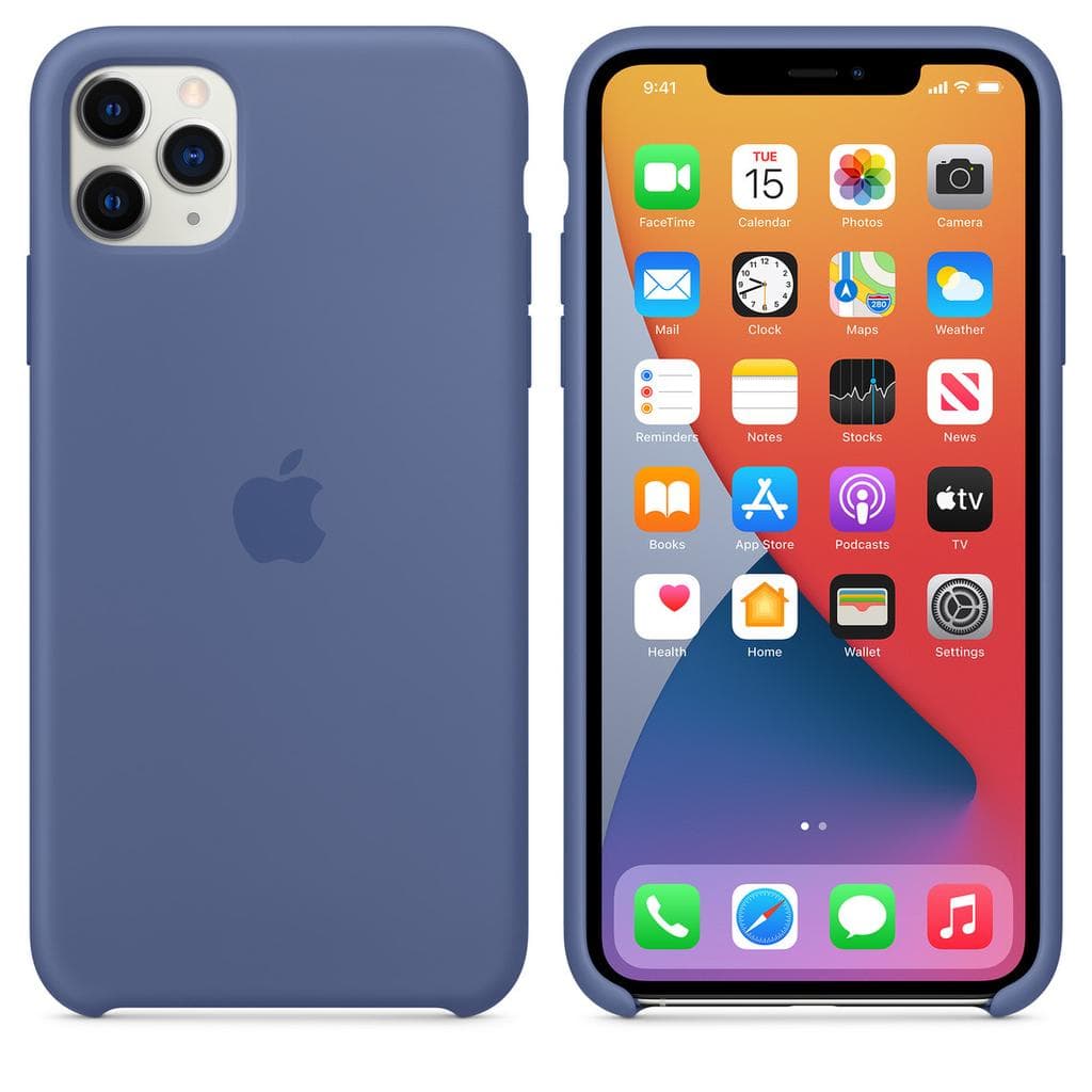 Apple Silicone case iPhone 11 Pro Max - Silicone Linen Blue