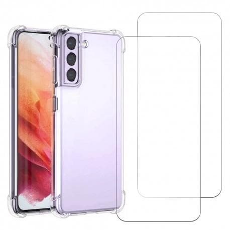Coque Galaxy S24 et 2 écrans de protection - TPU - Transparent