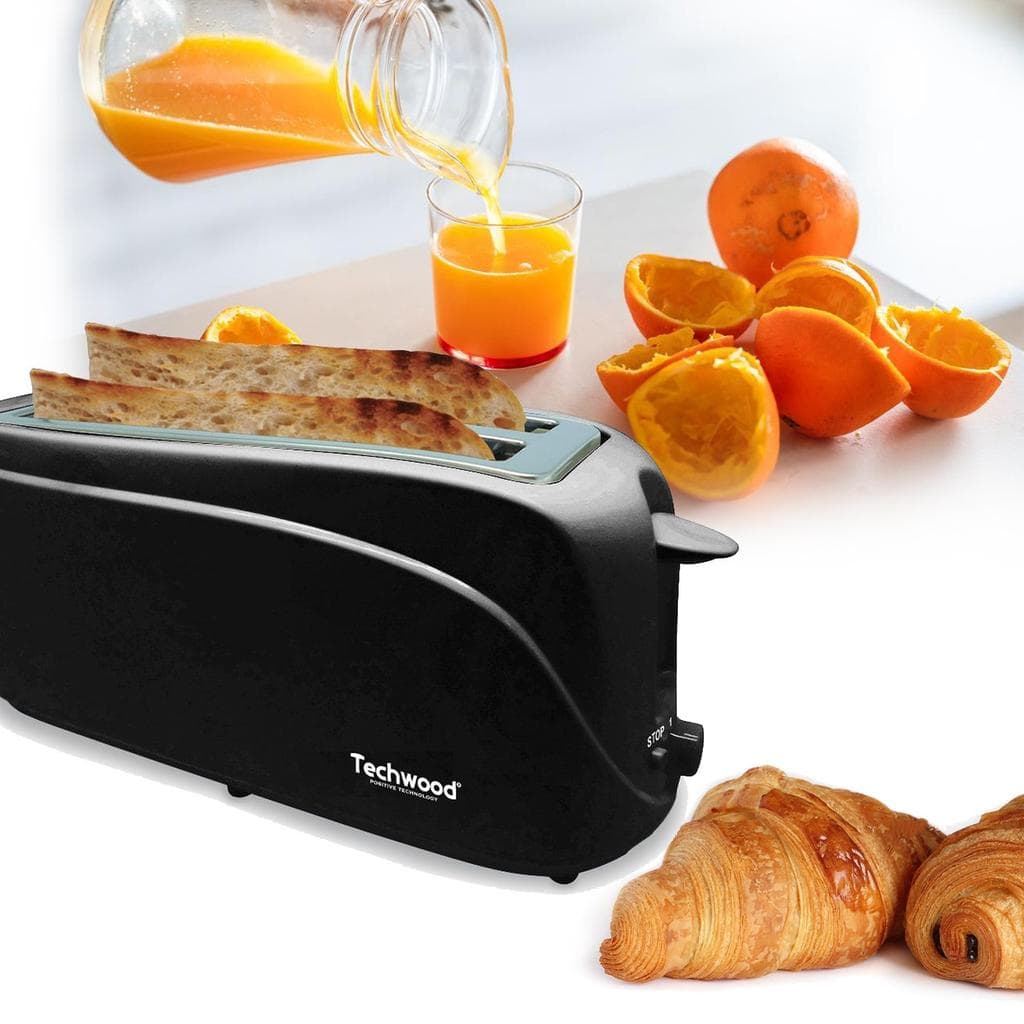 Grille pain Techwood TGP-506 Grille Pain 2 longues fentes Noir fentes - Noir
