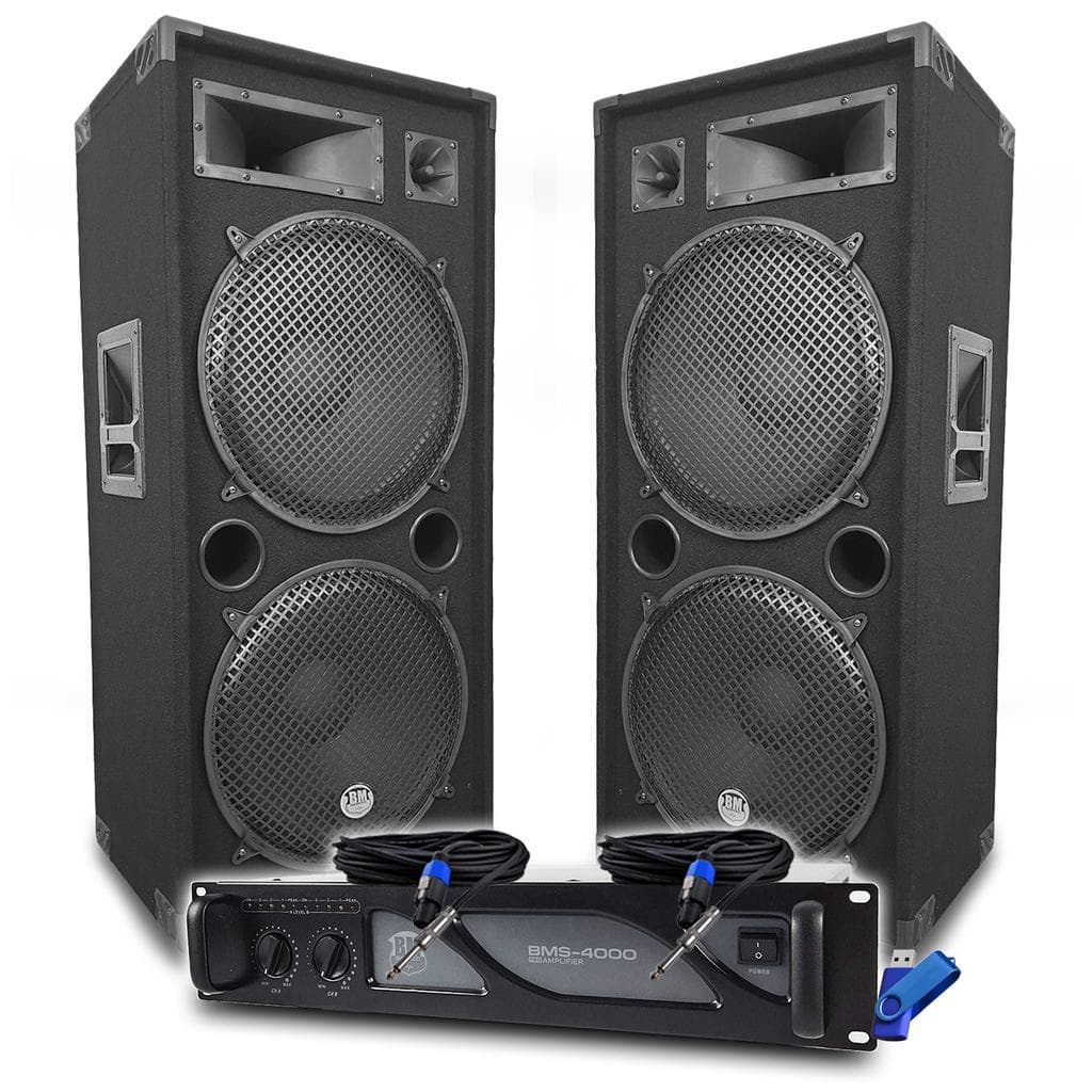 Enceintes sono Bm Sonic Pack Sono Amplificateur 4000W