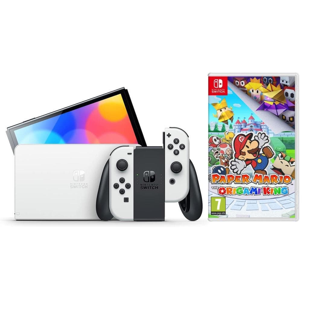 Switch OLED 64Go - Gris + Paper Mario Origami King