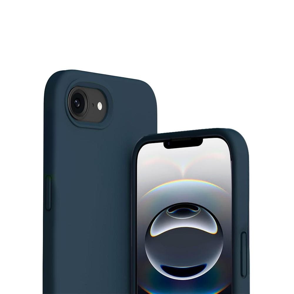 Coque iPhone 16e et 2 écrans de protection - Silicone - Bleu