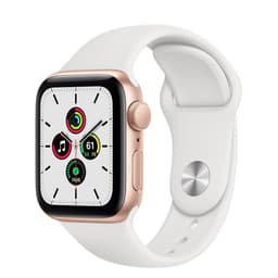 Apple Watch Series SE 1 (2020) GPS 40 mm - Aluminium Or - Bracelet sport Blanc
