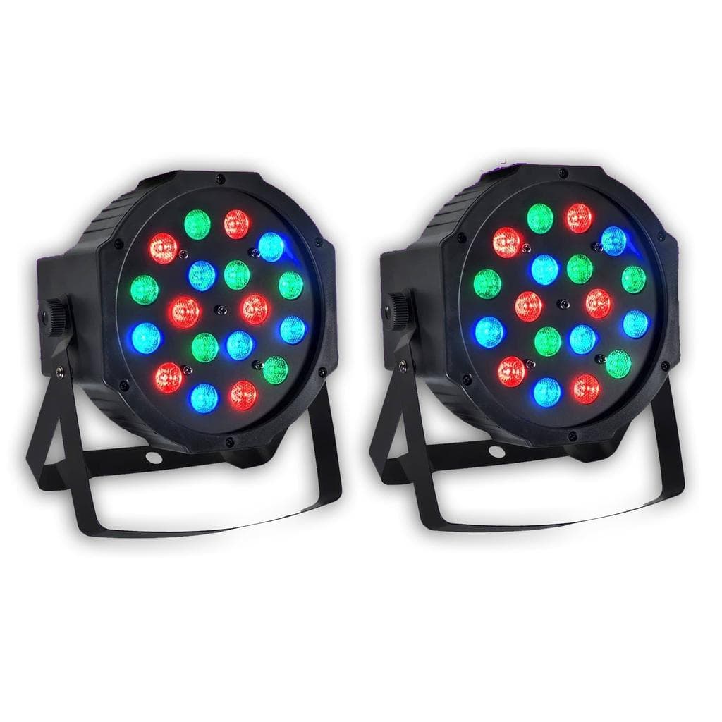 Éclairage Jeux de lumière 2 Projecteurs DJ Light PAR à LED 18x1W RGB - Pur Light MONTANA