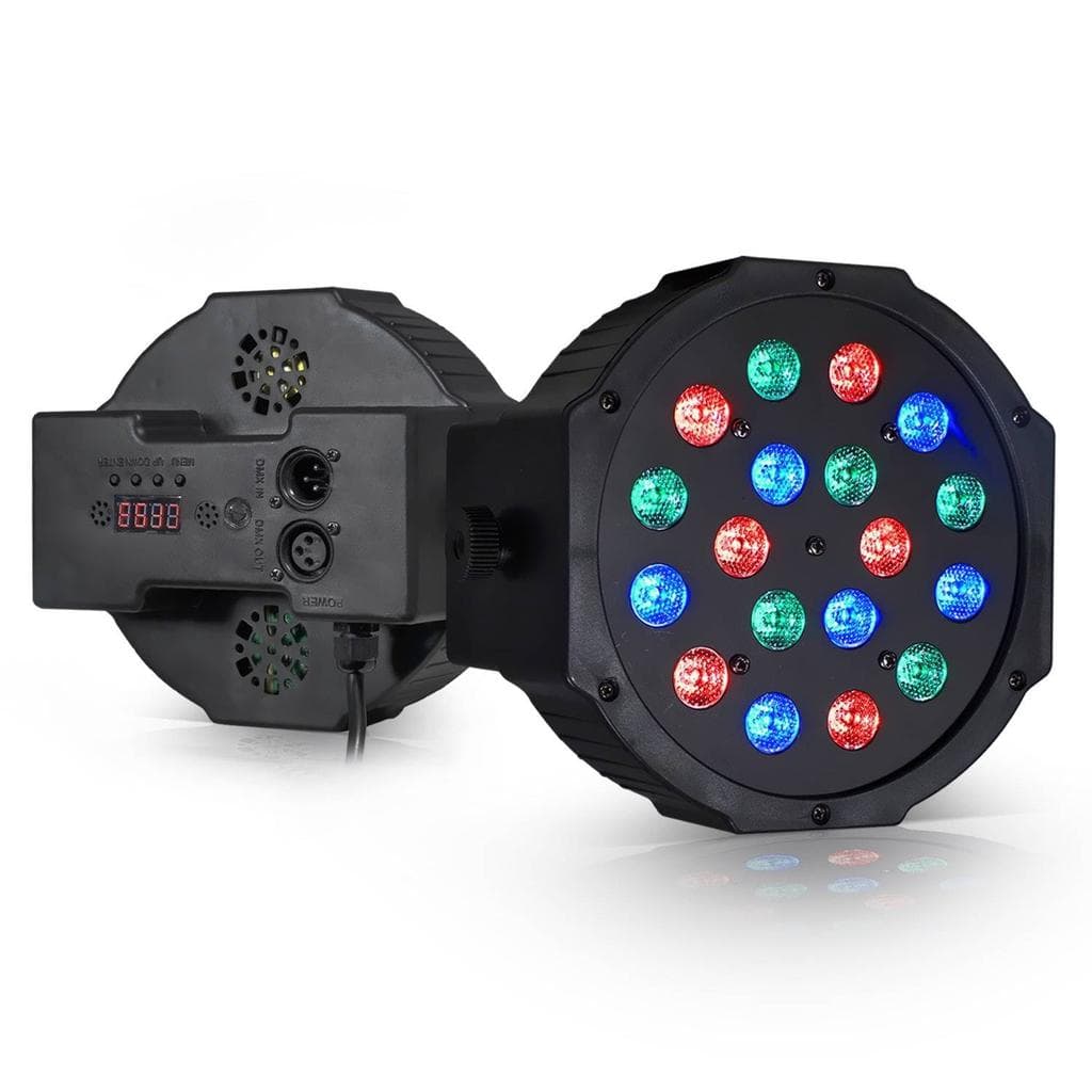 Éclairage Jeux de lumière 2 Projecteurs DJ Light PAR à LED 18x1W RGB - Pur Light MONTANA