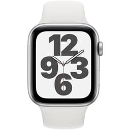 Apple Watch Series SE 1 (2020) GPS + Cellular 44 mm - Aluminium Argent - Bracelet sport Blanc
