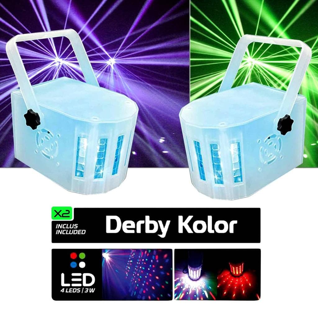 Accessoires audio 2 MINI DERBY Kolor Lytor EFFET LIGHT 4 LED RVB + Blanc