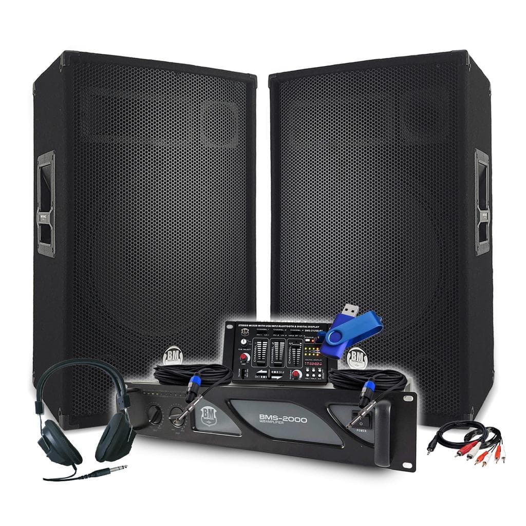 Enceintes sono Bm Sonic Pack Sono Amplificateur 2000W