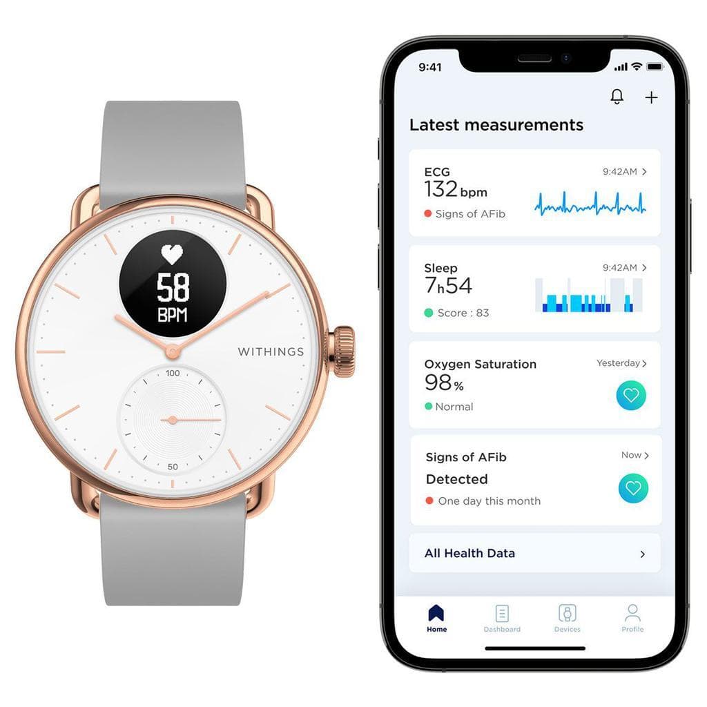 Montre Withings Cardio GPS ScanWatch HWA09 38mm - Or
