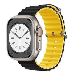 Apple Watch (Ultra) 2022 GPS + Cellular 49 mm - Titane Noir/Jaune - Bracelet Océan Noir/Jaune