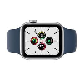 Apple Watch (Series 5) 2019 GPS 44 mm - Aluminium Argent - Boucle sport Bleu