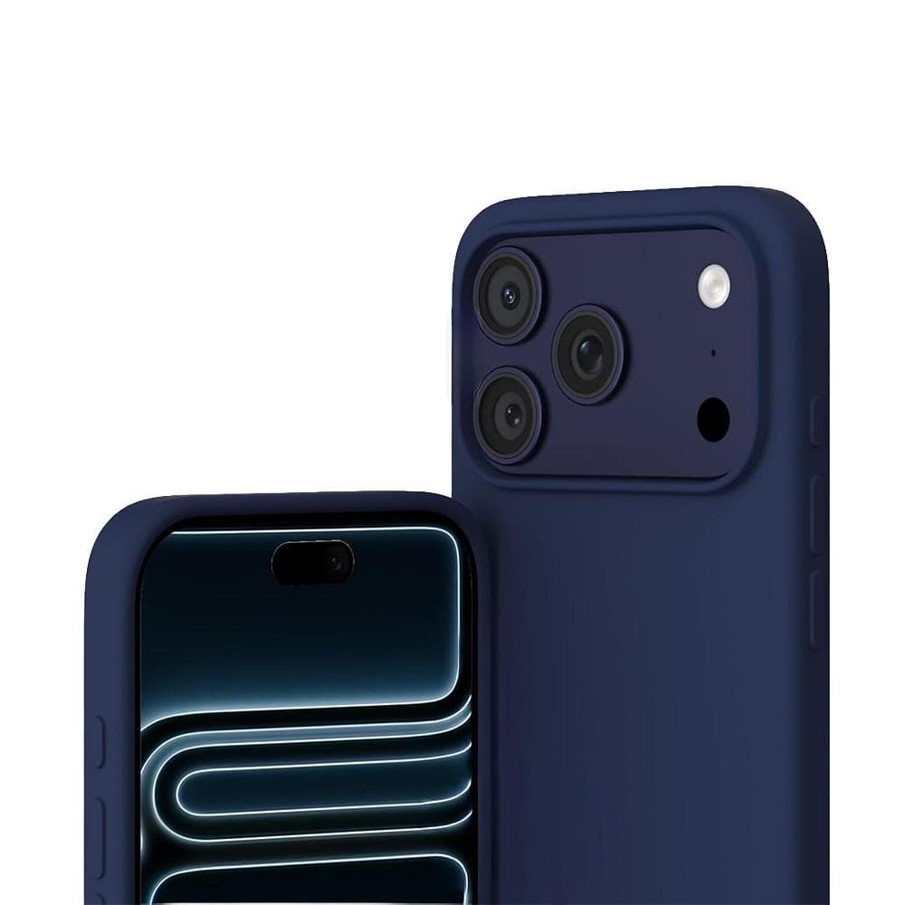 Coque iPhone 17 Pro Max et 2 écrans de protection - Silicone - Bleu