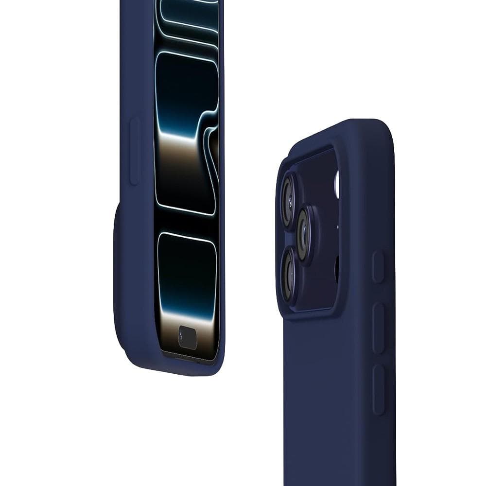 Coque iPhone 17 Pro Max et 2 écrans de protection - Silicone - Bleu