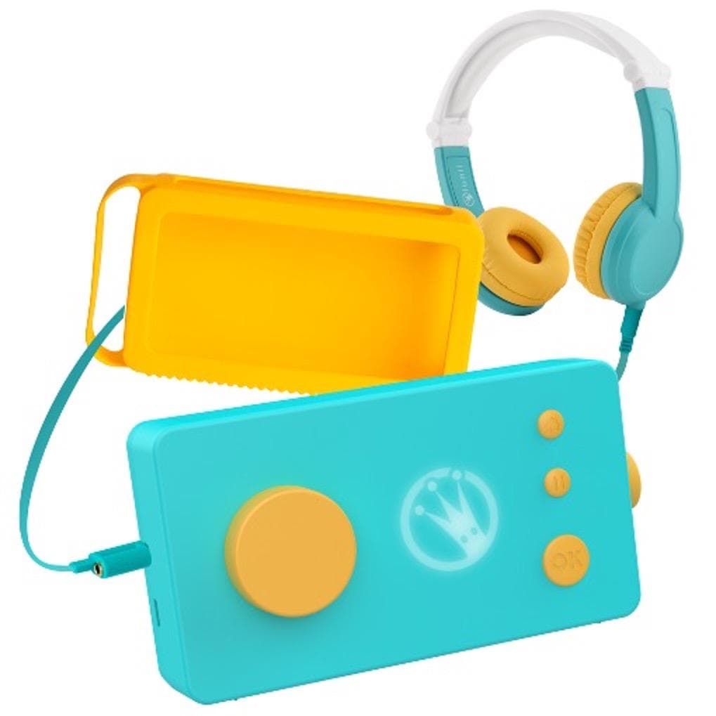 Lunii Ma Fabrique à Histoires Reconditionnée + Casque Audio + Coque Jaune - Français Vert et Jaune