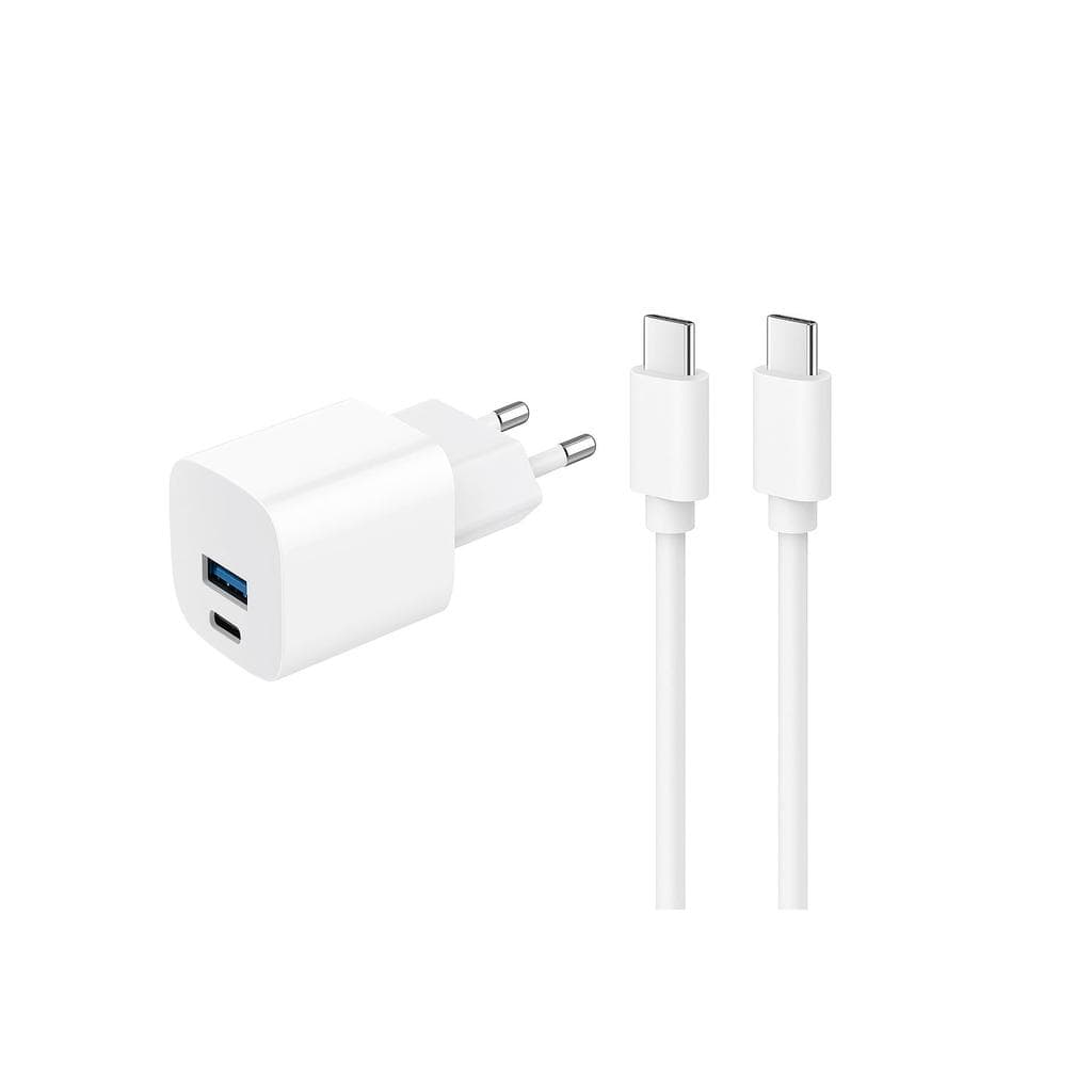 Câble et Prise Murale (USB-C + USB-C) 20W - WTK