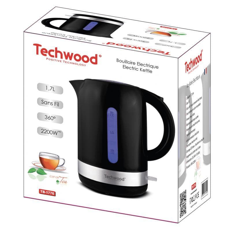 Techwood TB-1776 Noir 1,7000L - Bouilloire électrique
